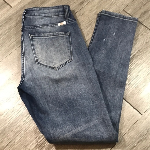KanCan KC8356M Distressed Medium Rise Busted Knee Skinny Jeans size 27 - Picture 1 of 13